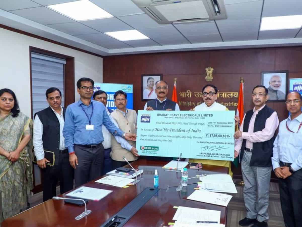 BHEL Pays Final Dividend of Rs 88 Crore to Govt of India for FY 2022-23