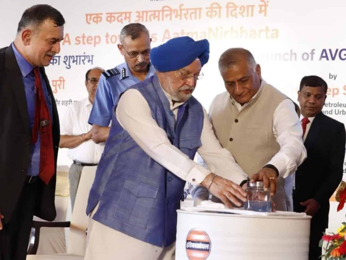 Hardeep Singh Puri rolls out nation's first indigenously produced IOCL's AVGAS 100 LL