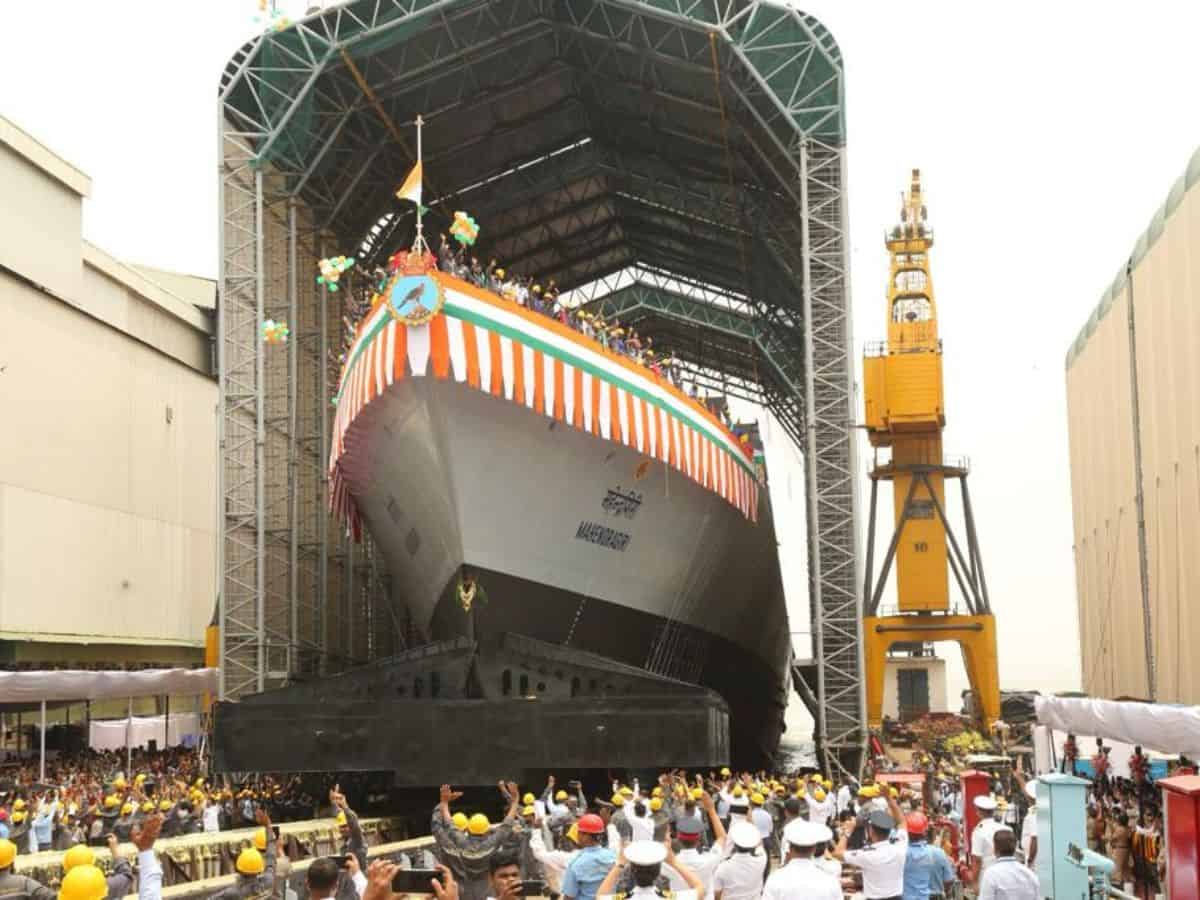 MDL launched fourth Stealth Frigate of Project 17A ‘MAHENDRAGIRI’