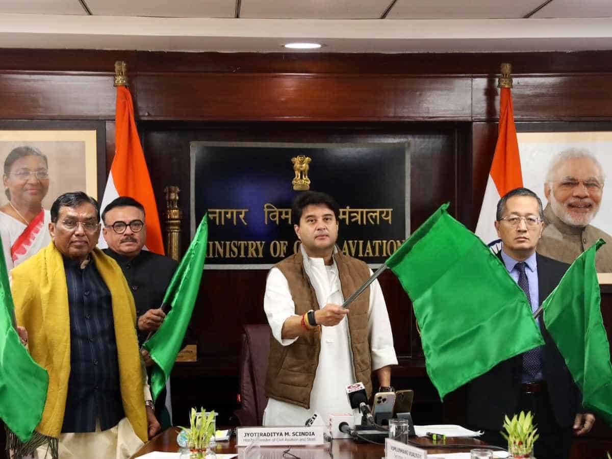 Ayodhya Takes Flight: Minister Scindia flags off flight from Ayodhya to Ahmedabad