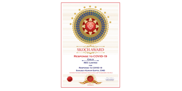 REC bags SKOCH Award for Response To Covid