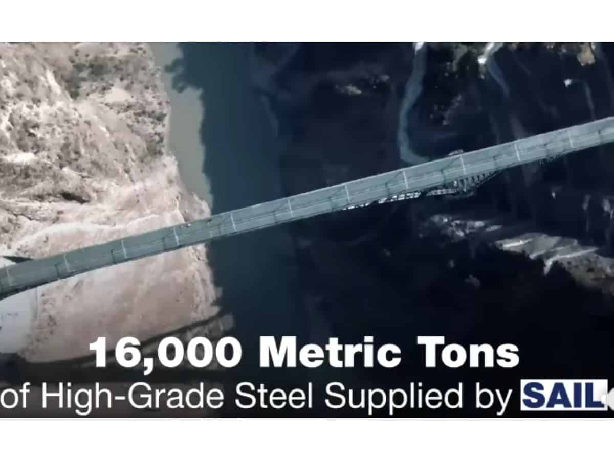 SAIL supplies 16,000 tonnes steel for the Chenab Bridge