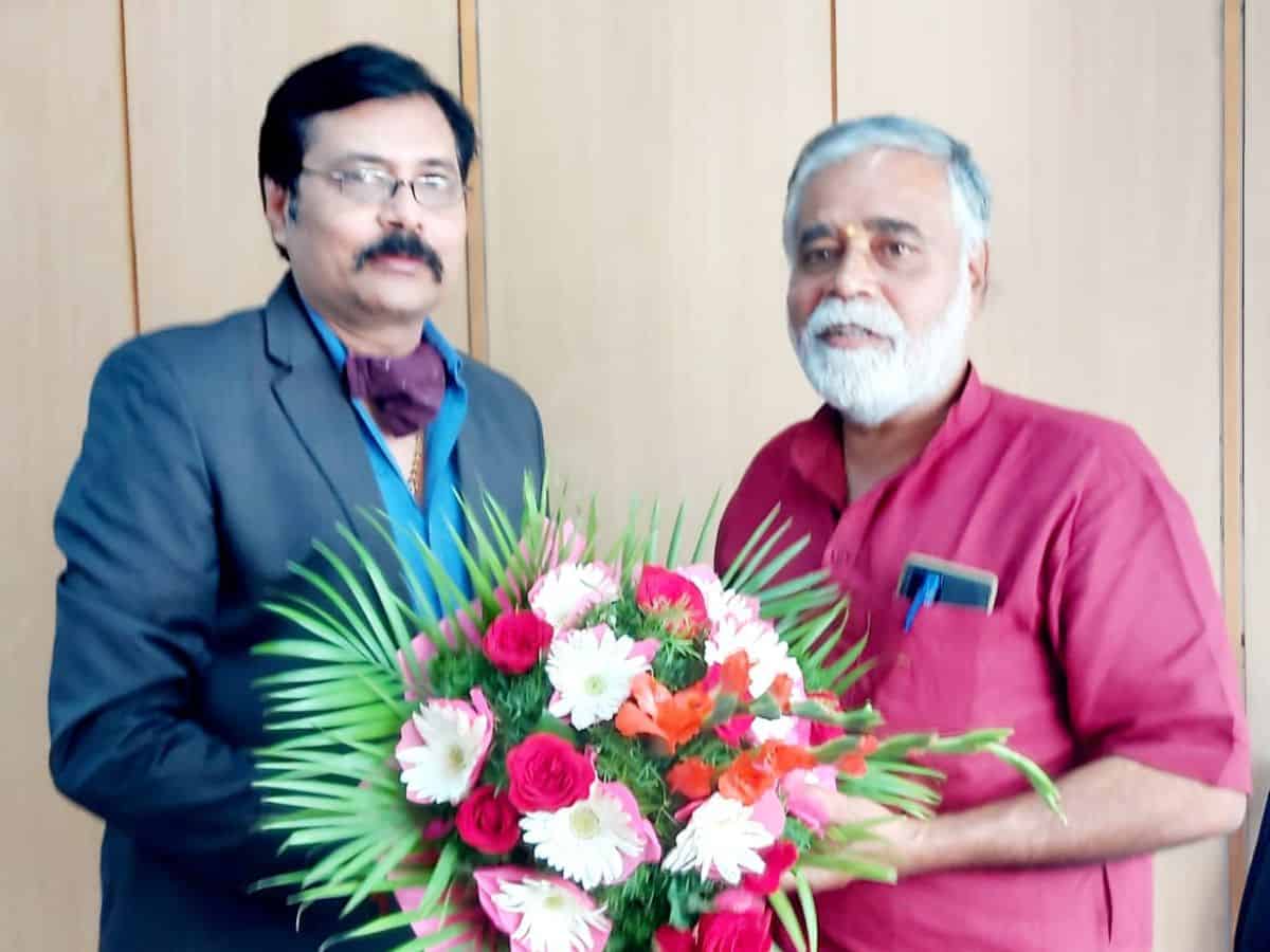 Shri SV. Krishna, Wapcos, Ministry of Jal Shakti Govt of India met Shri B.C Nagesh Minister for School Education Govt of Karnataka