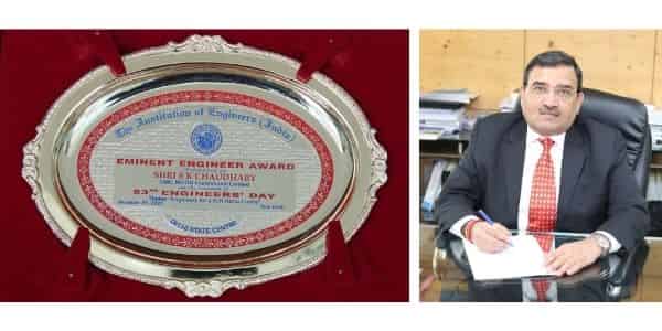 Shri S.K Chaudhary CMD Ircon presented with Eminent Engineer Award