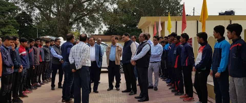 Shri P K Sinha CMD NCL interacted with athletes at academy