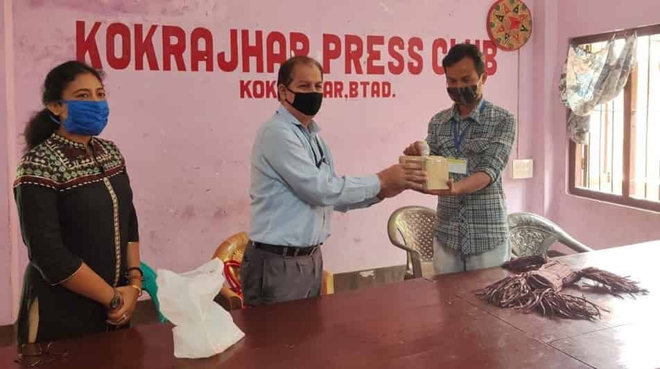 NTPC distributed masks and hand sanitizers 