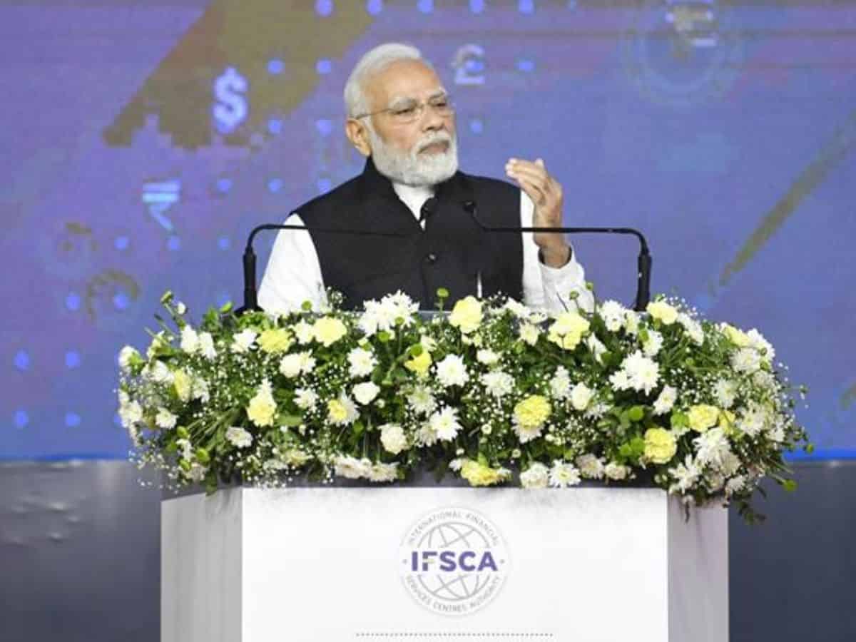 PM Modi Gujarat Visit: lays foundation stone of IFSCA HQ
