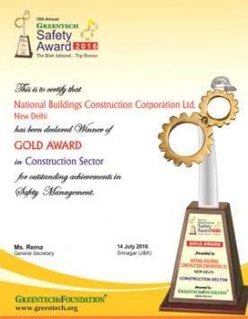NBCC wins Gold Award in Construction Sector