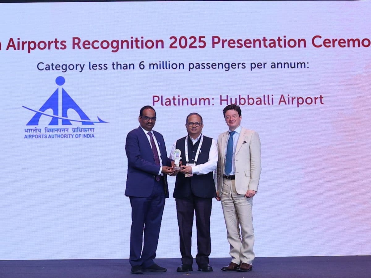 AAI Hubballi Airport awarded Platinum Recognition in Green Airports Recognition 2025