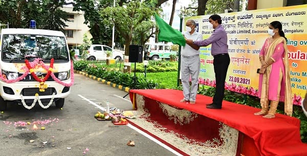 BHEL EDN, Bengaluru handed over Ambulance to BBMP under CSR