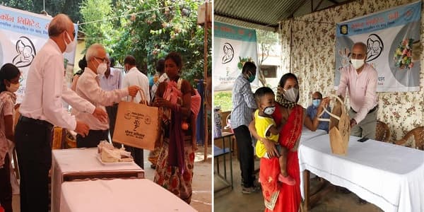 MECON CSR team distributed masks and soap in village Pancha and Sungi 