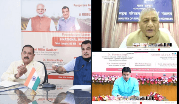 Shri Nitin Gadkari lays Foundation Stones of 9 NH projects in Tripura