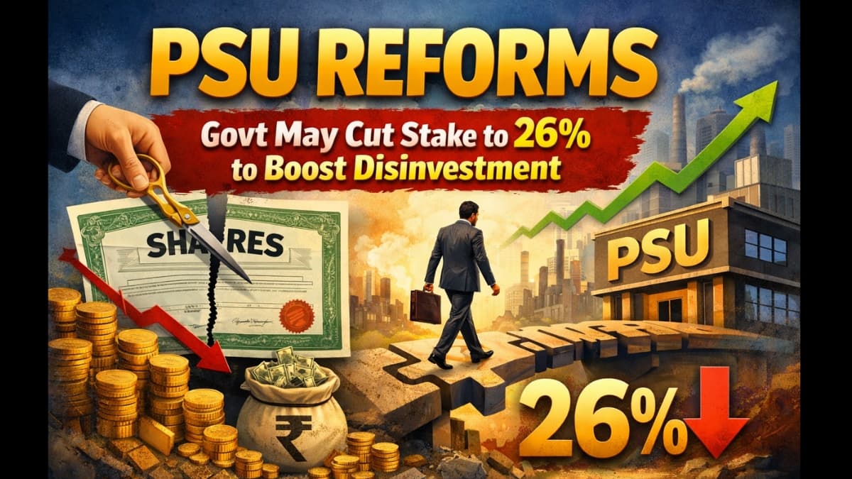 PSU Reforms: Govt May Cut Stake to 26% to Boost Disinvestment