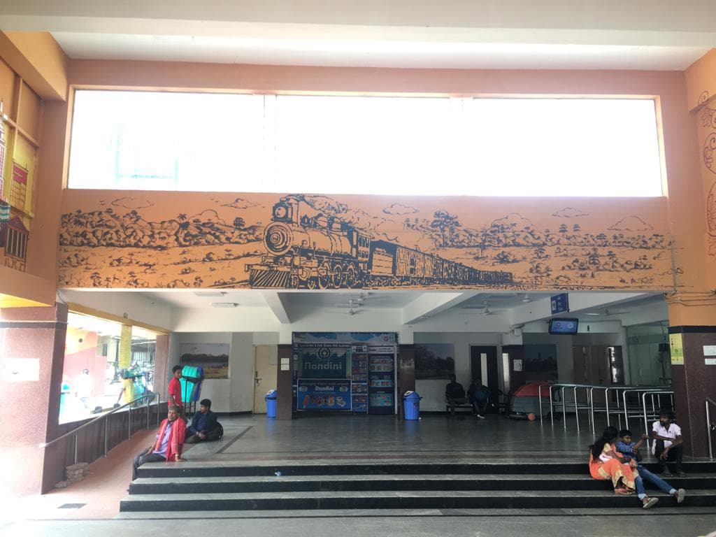 IRCON supported the promotion of culture and heritage by carrying out beautification work on the walls of Bengaluru Railway Station  