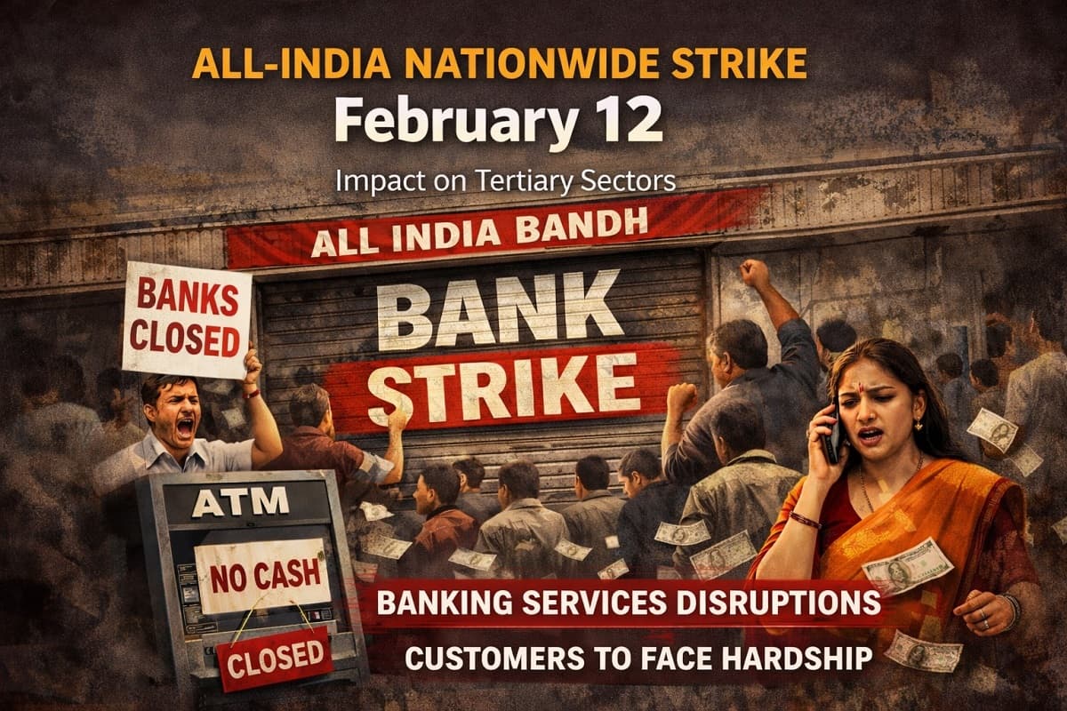 All-India Nationwide Strike on 12 Feb: How it will impact tertiary sectors, making banking services disruptions 