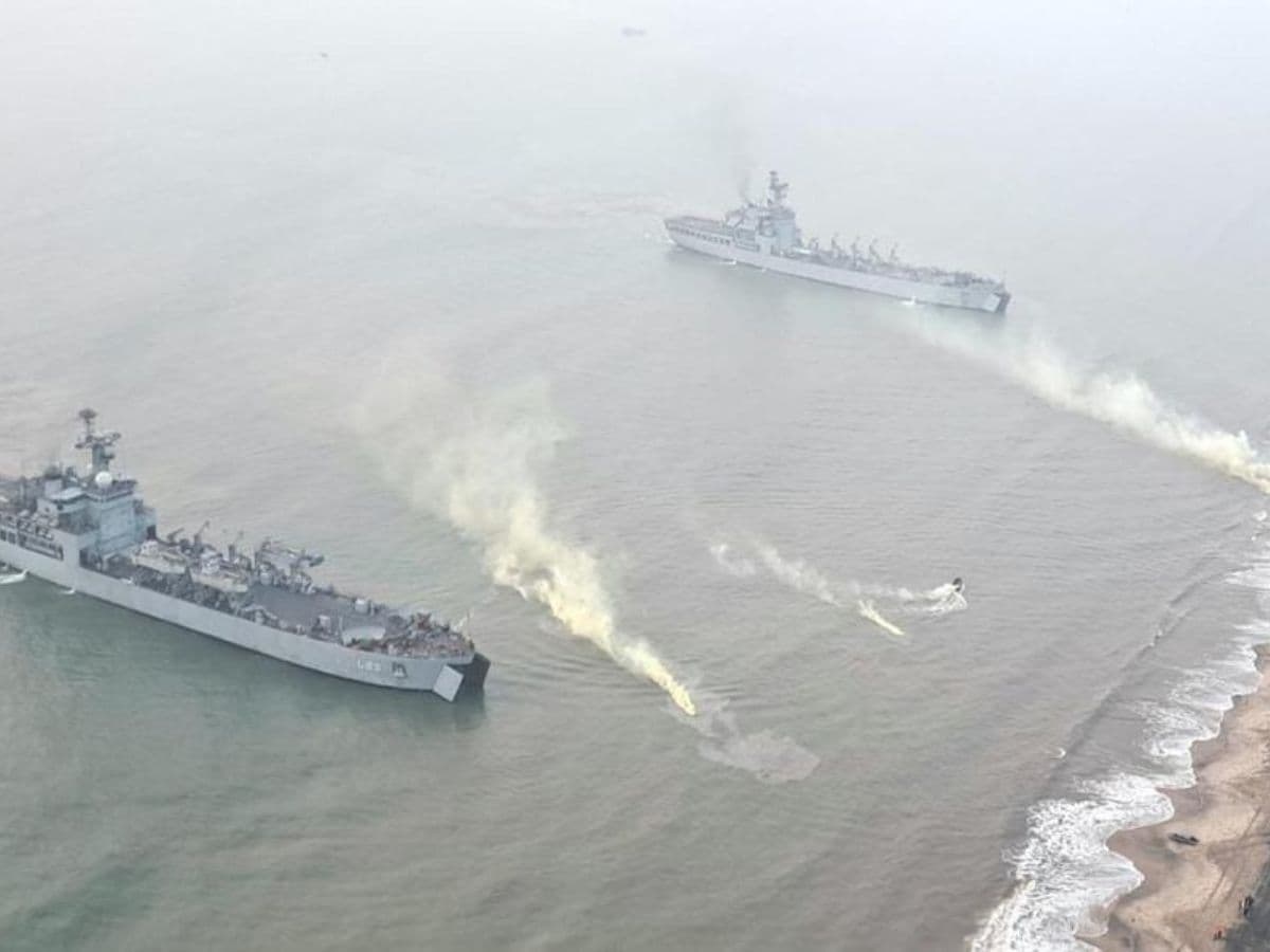 Largest biennial Tri-Services amphibious exercise AMPHEX2023 conducted off in Andhra Pradesh