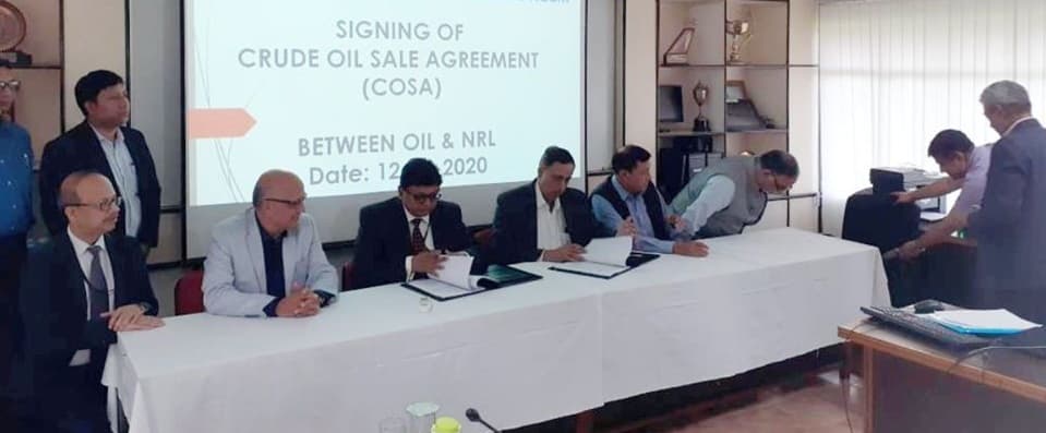 Crude Oil Sale Agreement signed between NRL and OIL