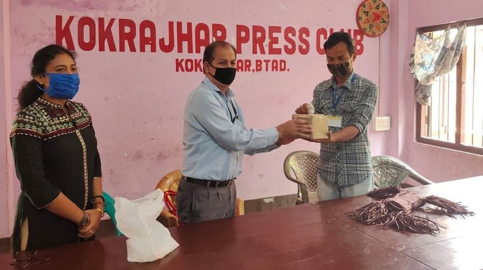 NTPC distributed masks and hand sanitizers 