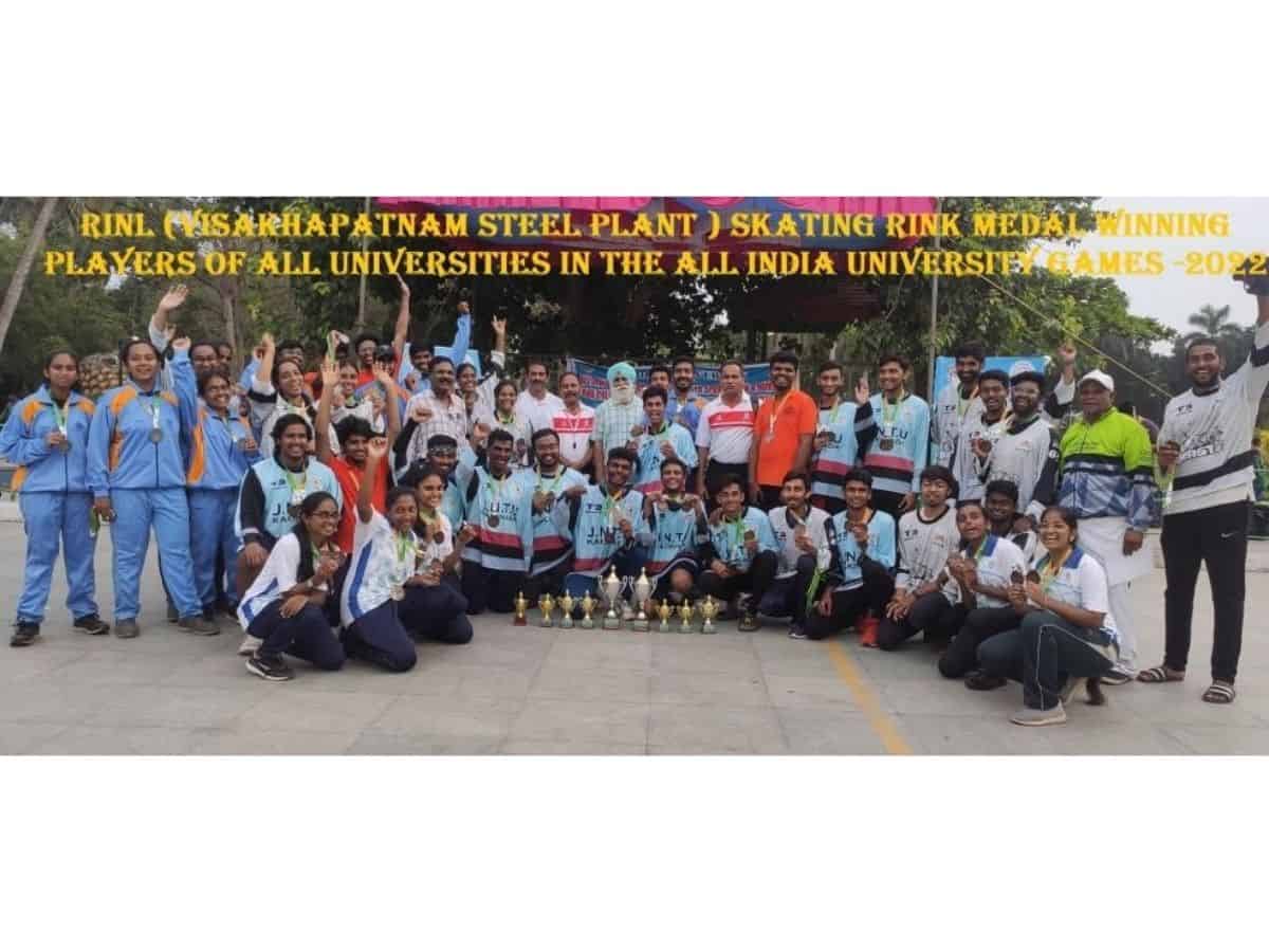 32 participants trained at RINL Roller skating rink won medals in All India Inter-University Roller Sports Championship