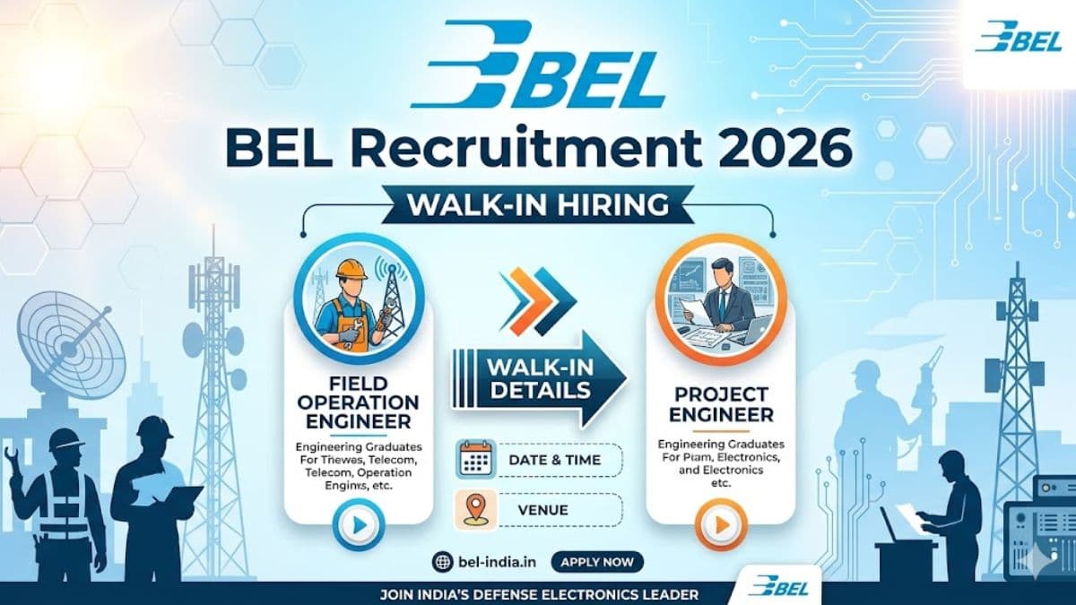 BEL Recruitment 2026: Walk-in Hiring for Field Operation Engineer and Project Engineer Posts