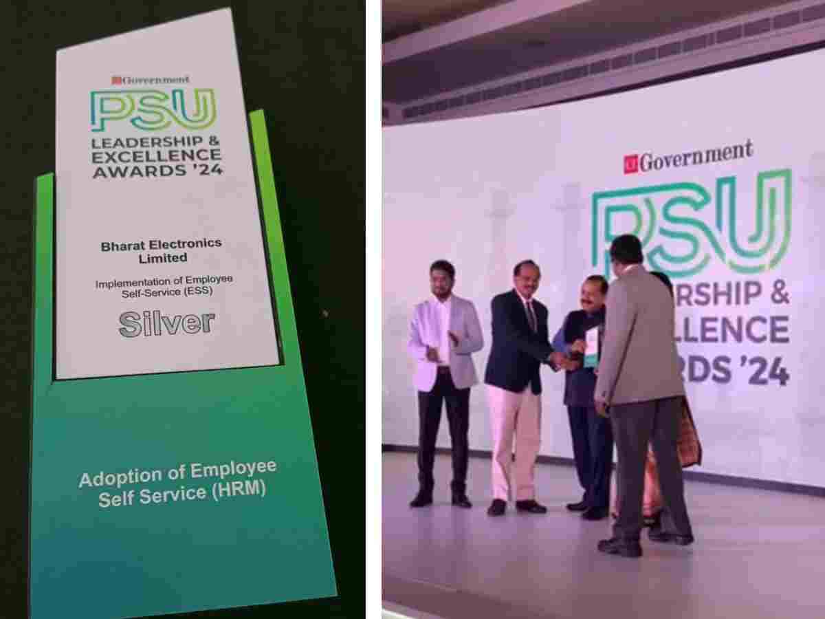 BEL received Silver award in 'Implementation (Digitisation) of Employee Self-Service' category