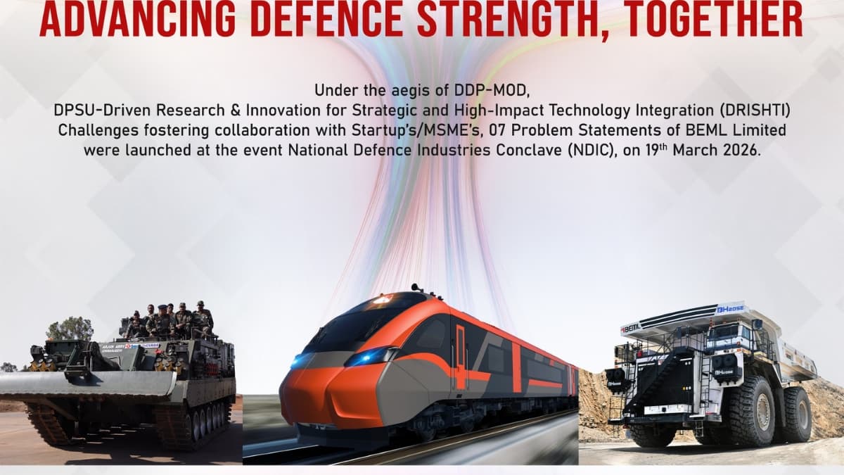 BEML Invites Startups & MSMEs to Co-Create Defence Solutions Under DRISHTI Challenges