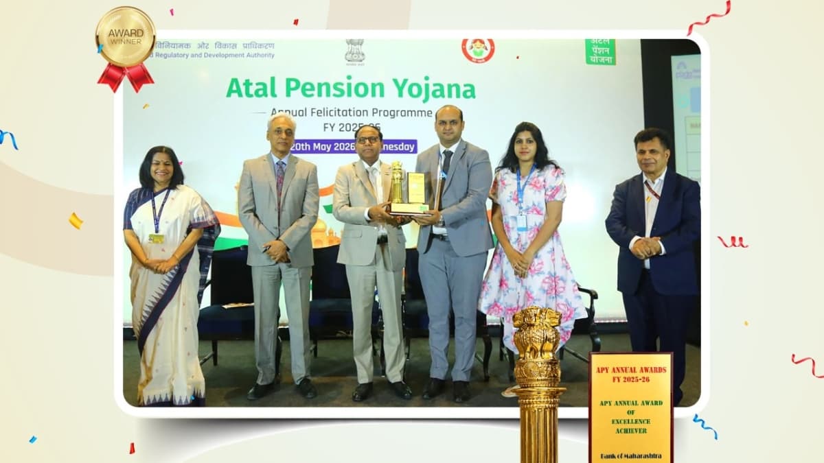 Bank of Maharashtra Wins APY Annual Award of Excellence FY2025-26 for Outstanding Financial Inclusion Efforts