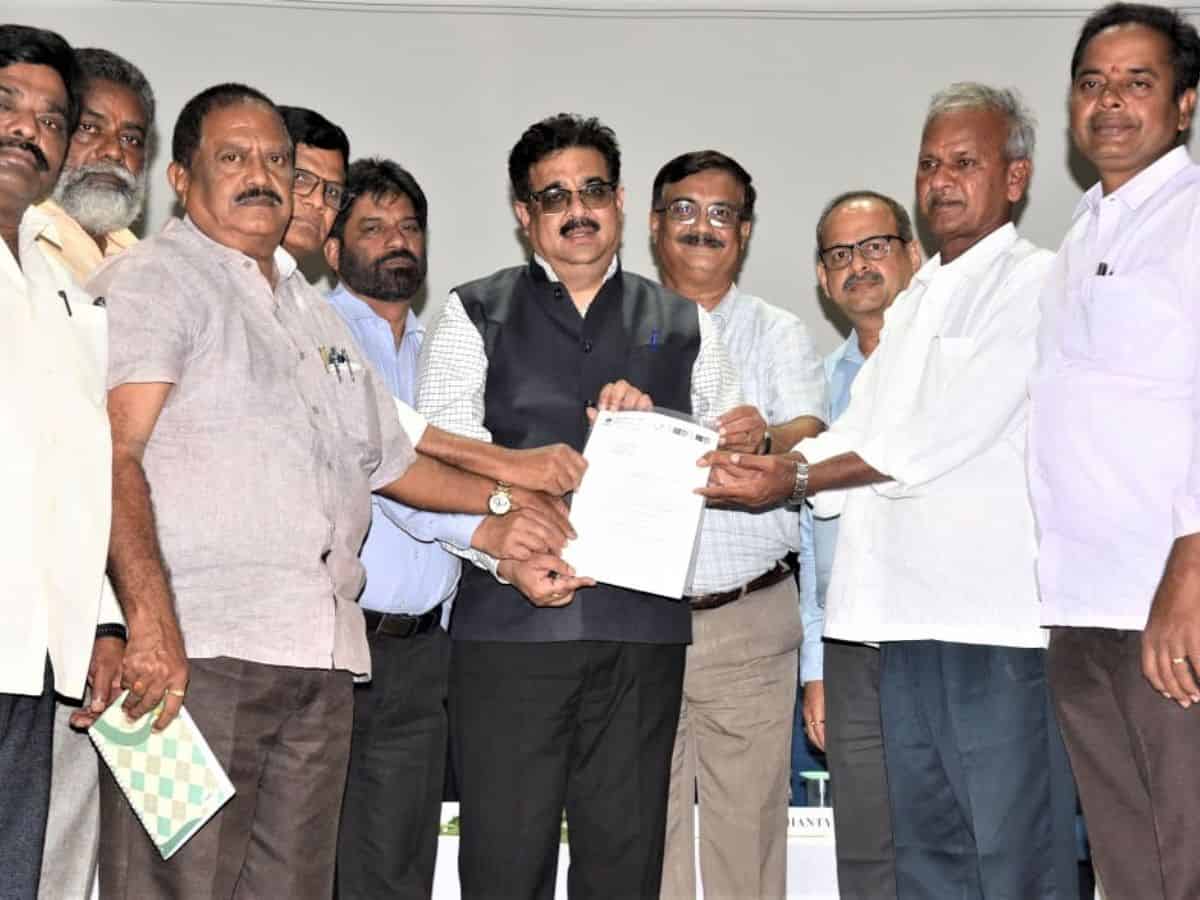 CMD, RINL presents letter of conferring Recognized union status to Visakha Steel Workers Union