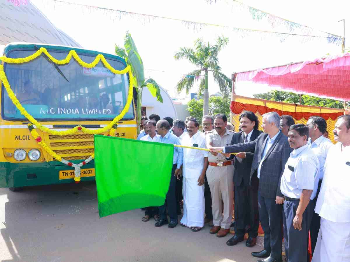 CMD, NLCIL, Prasanna Kumar Motupalli Inaugurates Free Bus Services for School and College Students