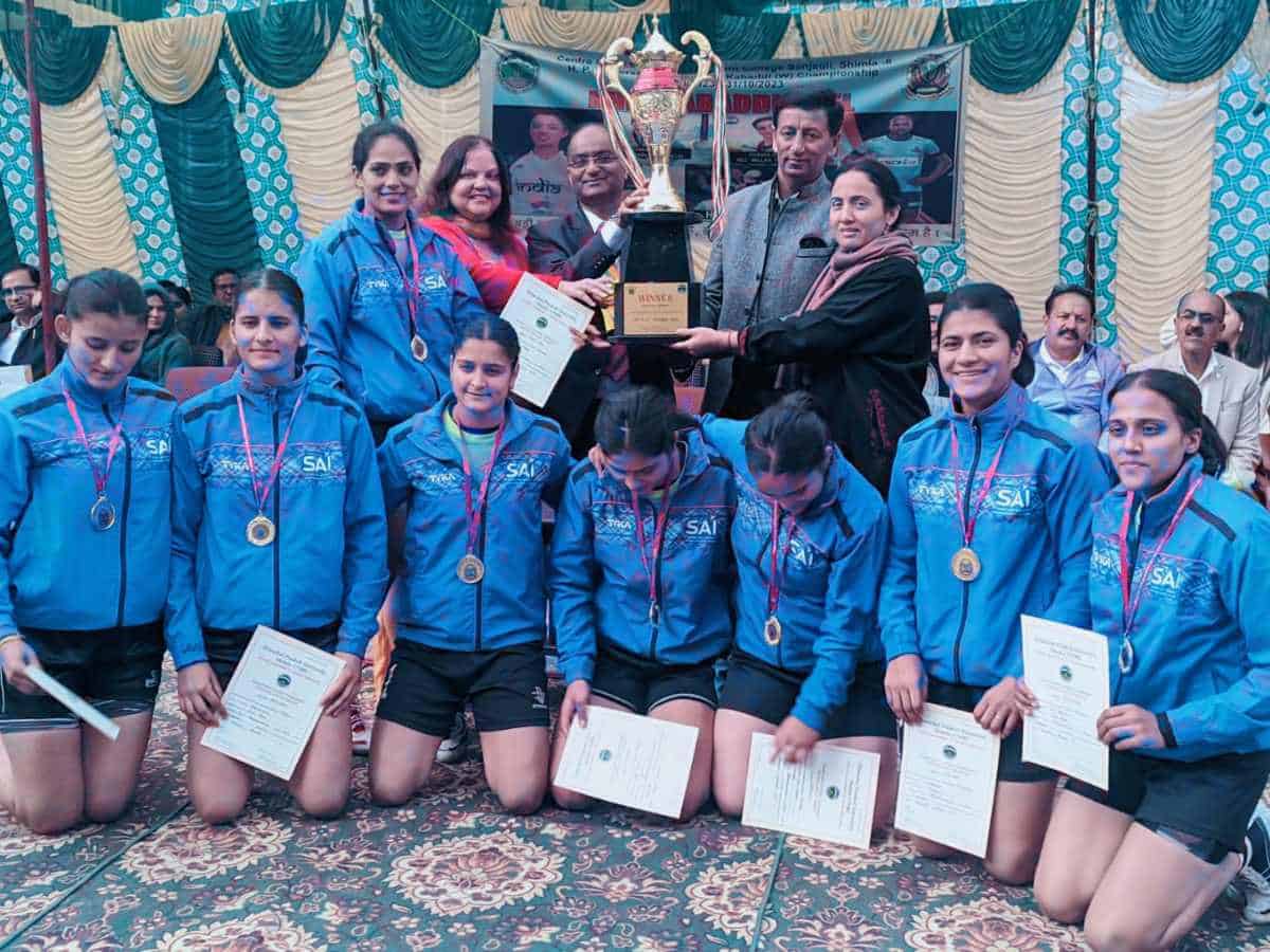 CMD, SJVN awards winners of HPU Inter College Girls Kabaddi Championship 2023-24