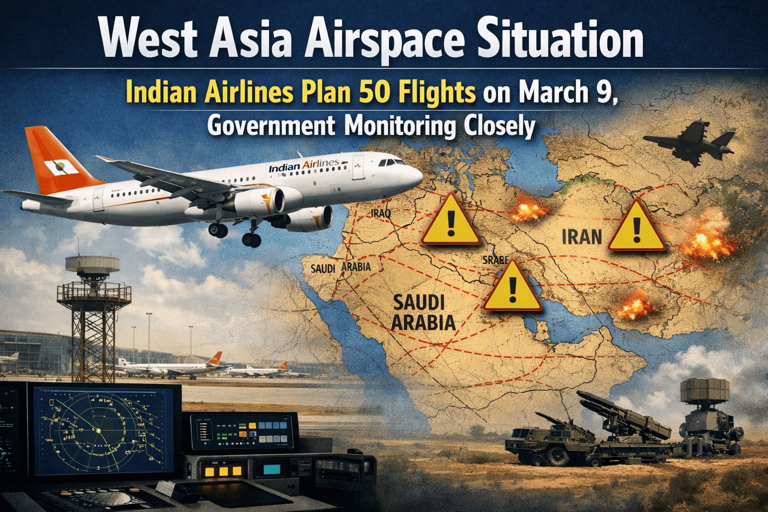West Asia Airspace Update: Indian Airlines Plan 50 Flights on March 9 Amid Ongoing Monitoring