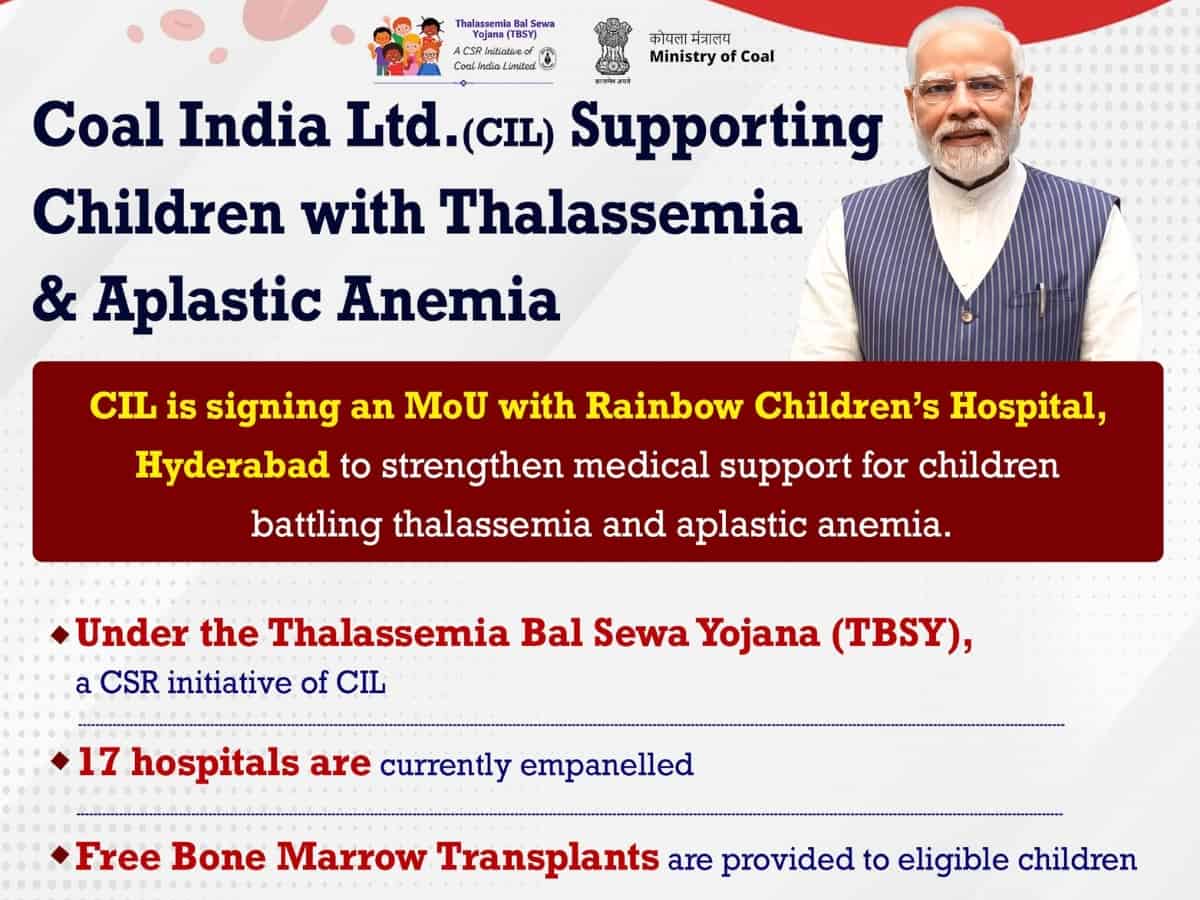 Coal India Partners with Rainbow Hospital to Expand Thalassemia Bal Sewa Yojana
