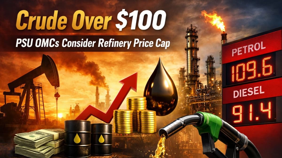 Crude Over $100: PSU OMCs Weigh Refinery Price Cap to Ease Losses