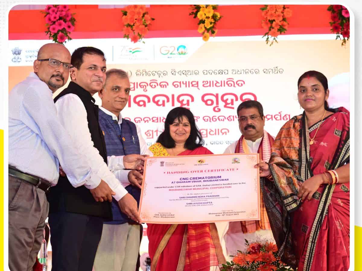 Minister Dharmendra Pradhan dedicated Natural Gas-based crematorium to Bhubaneswar people