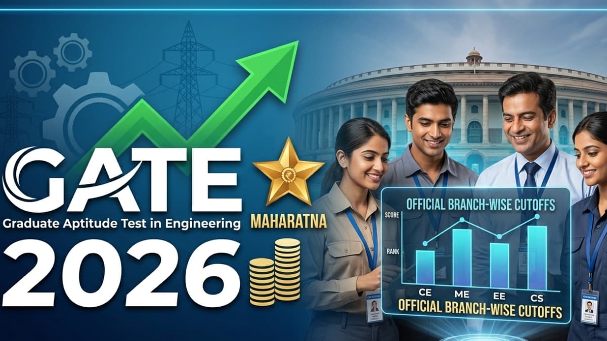 GATE 2026 Score vs PSU Rank: Official Branch-wise Cutoffs Released for Maharatna Recruitment
