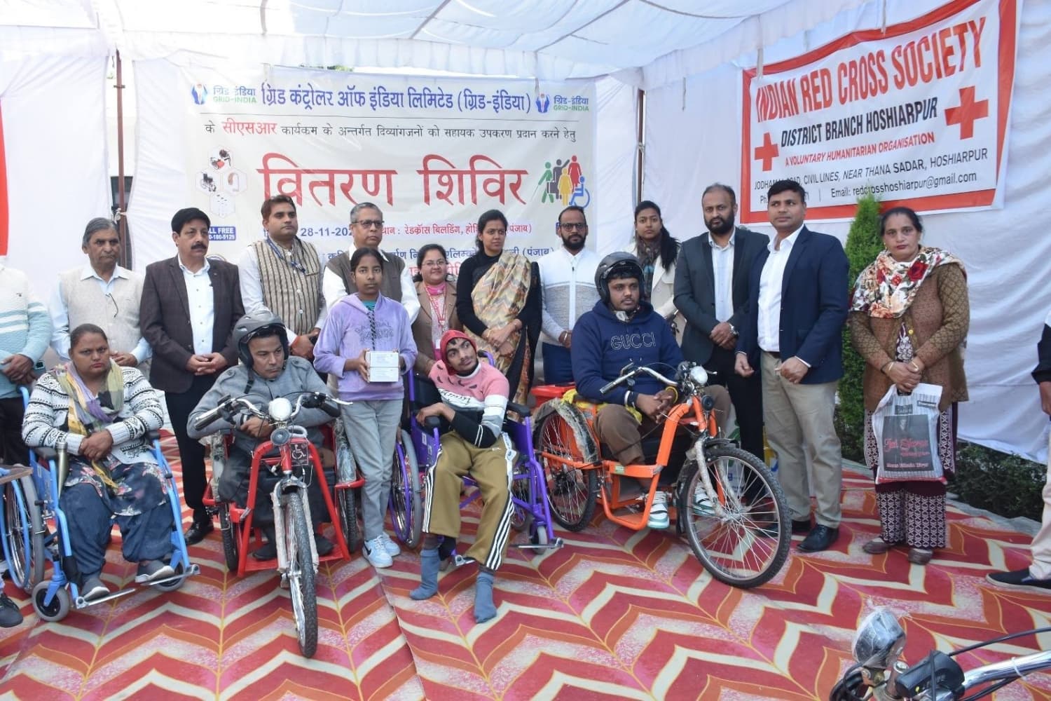 GRID-INDIA Distributes 155 Assistive Devices to Divyangjan in Hoshiarpur Under CSR