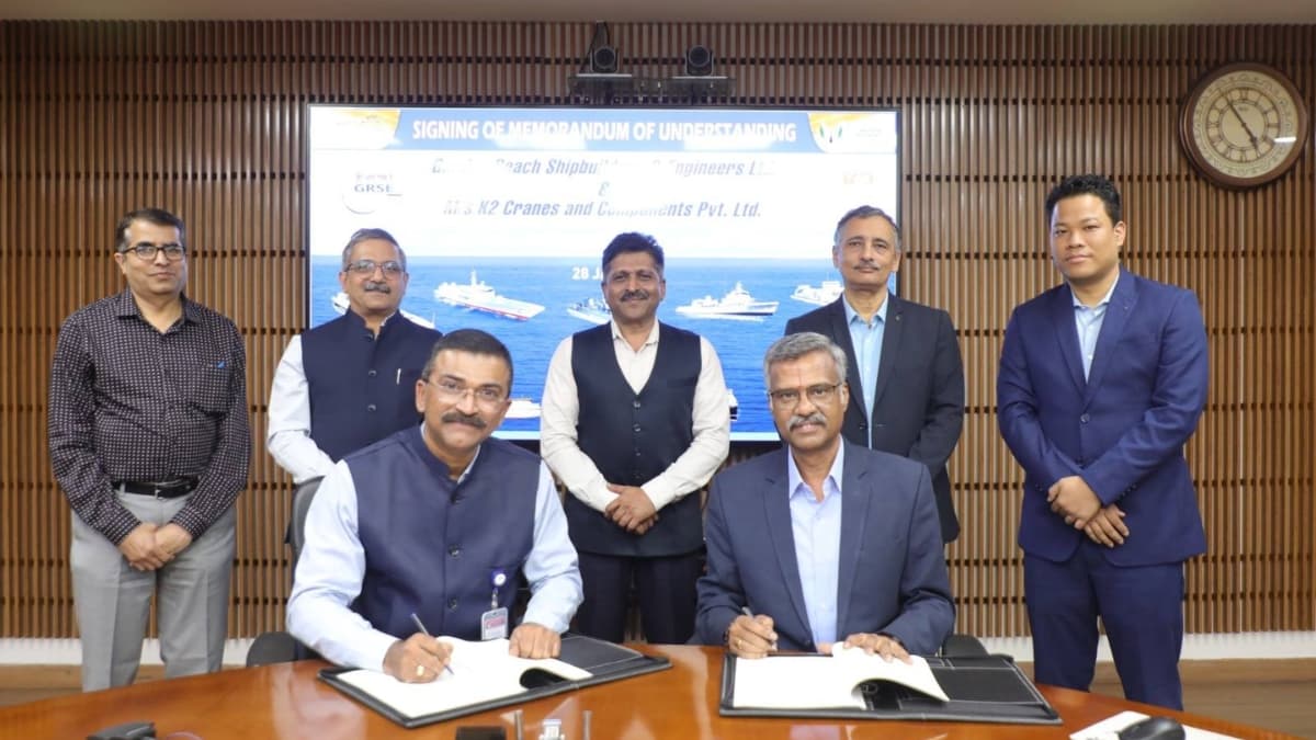 GRSE, K2 Cranes Ink Landmark Pact to Forge Indigenous Crane Manufacturing Hub