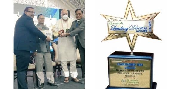 Harinand Rai, Director (Technical, Projects & Raw Materials), SAIL conferred with Greentech Leading Director Award 2021