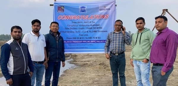 India Bangladesh Friendship Pipeline: completed Hydro-testing of Part-B Section