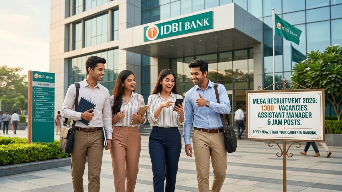 IDBI Bank Mega Recruitment 2026: 1300 Vacancies for Assistant Manager and JAM Posts, Salary Up to Rs. 48,000
