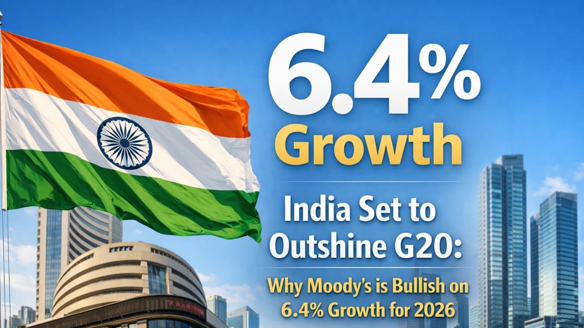 India to Outpace G-20 Peers: Moody’s Projects 6.4% GDP Growth for FY2026–27