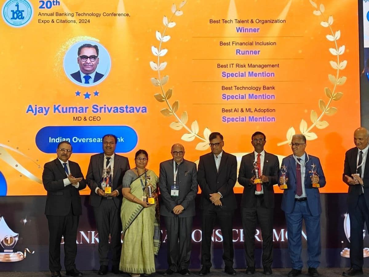 Indian Overseas Bank Wins Five Prestigious IBA Banking Technology Awards for 2024