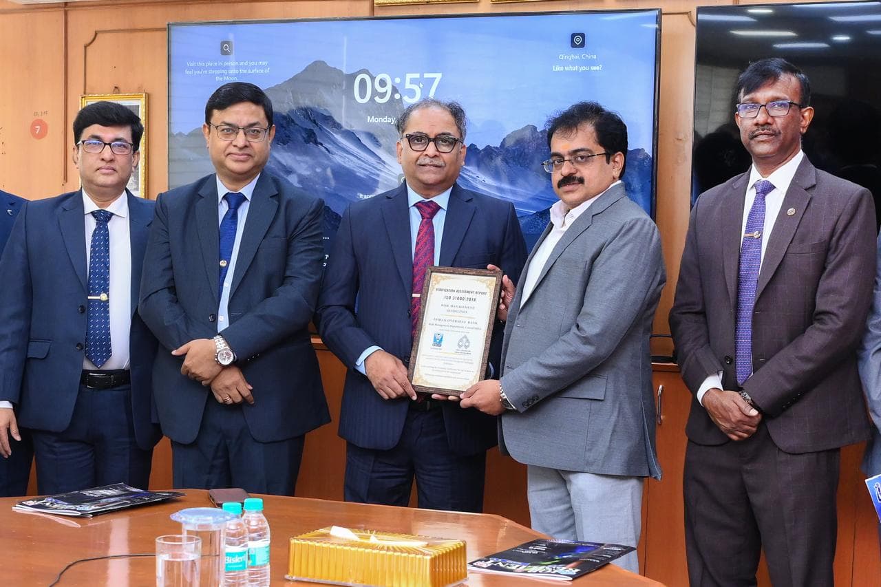 INDIAN OVERSEAS BANK BECOMES 1st PSB IN INDIA TO BE CERTIFIED WITH ISO 31000:2018 IN ENTERPRISE RISK MANAGEMENT