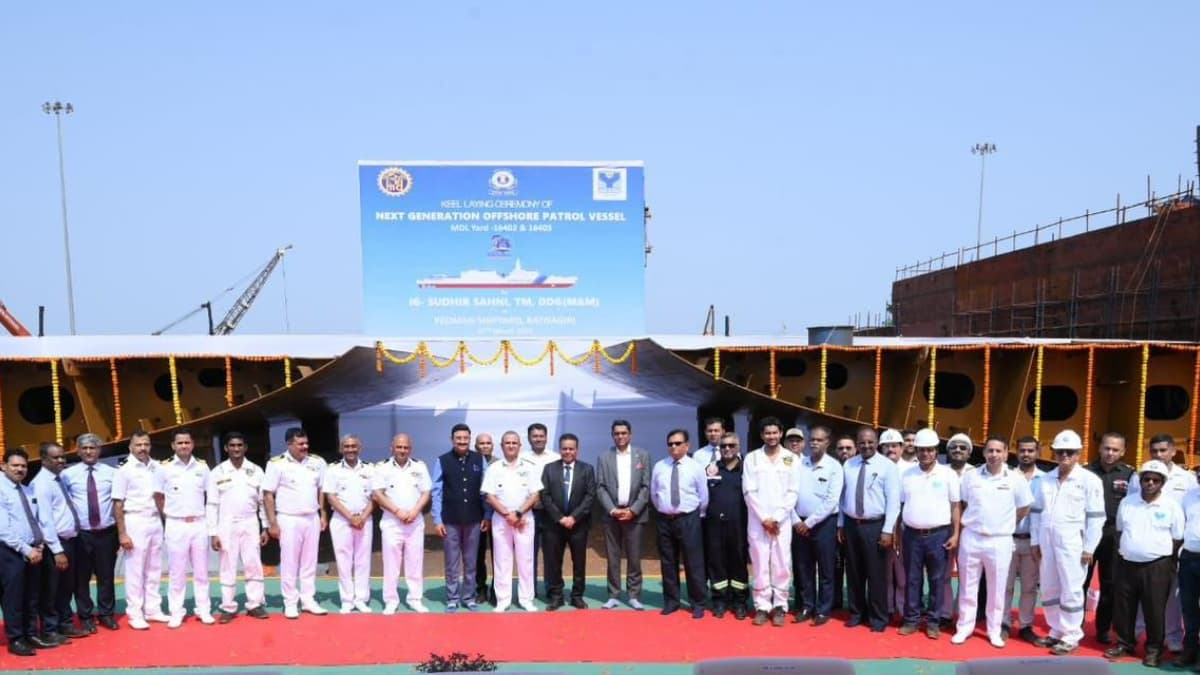 Mazagon Dock Lays Keel for 2nd & 3rd NGOPVs for Indian Coast Guard