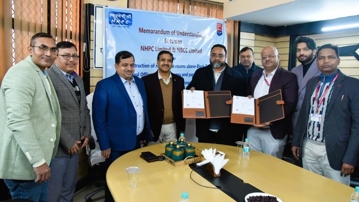 NHPC, NBCC Sign MoU for Residential Infrastructure Development at Jammu Regional Office