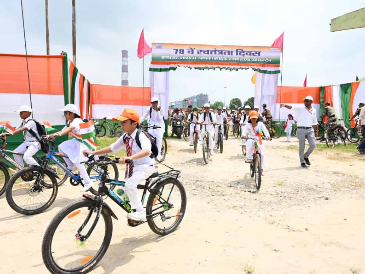 NTPC Bongaigaon and CISF Pedal for Patriotism in a Vibrant Independence Day Cycle Rally