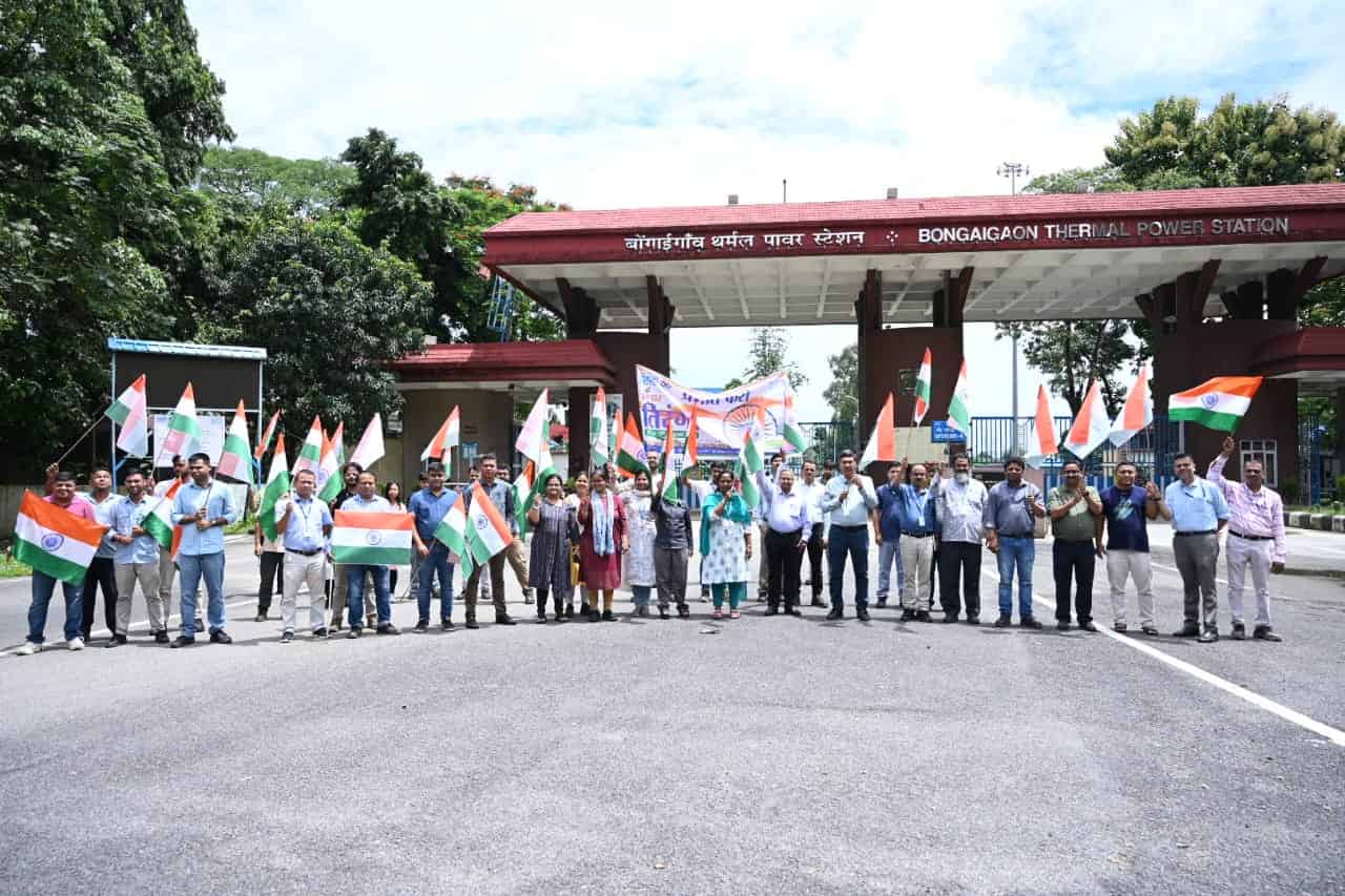NTPC Bongaigaon Employees Join ‘Har Ghar Tiranga’ March