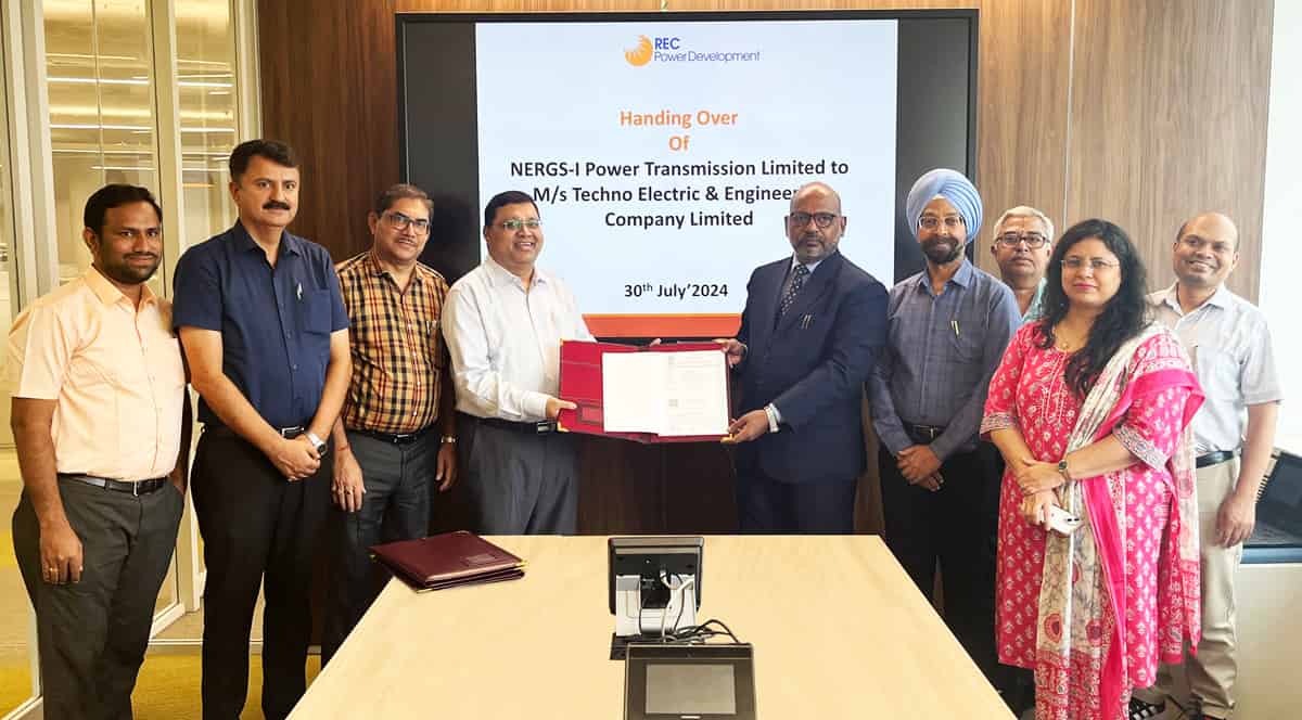 RECPDCL Hands Over NERGS-I Power Transmission Limited to Techno Electric & Engineering Company Limited