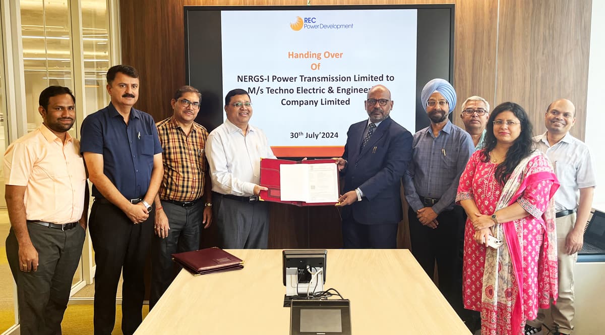 RECPDCL Hands Over NERGS-I Power Transmission Limited to Techno Electric & Engineering Company Limited