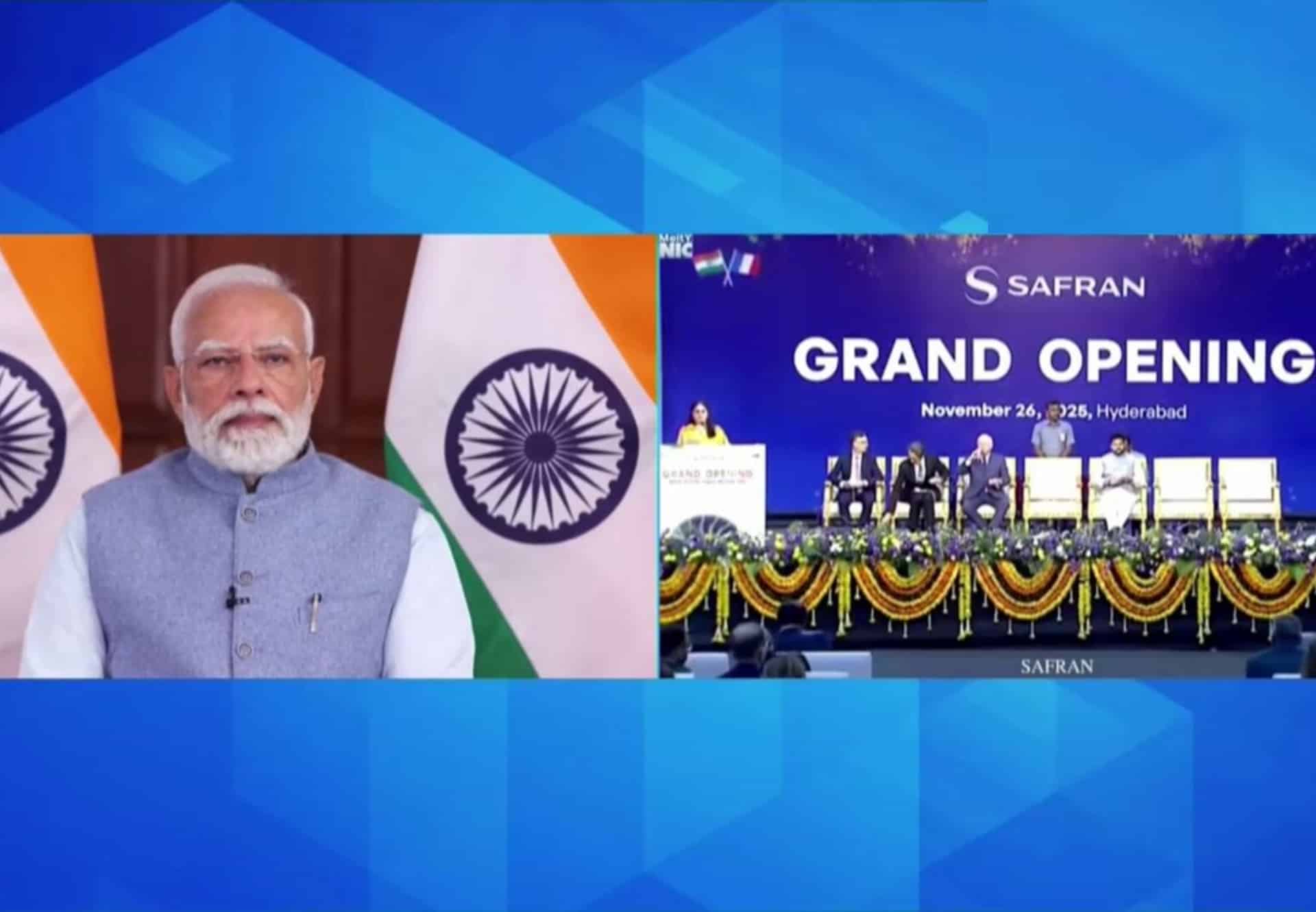 PM Modi Inaugurates Safran Aircraft Engine Services India Facility in Hyderabad